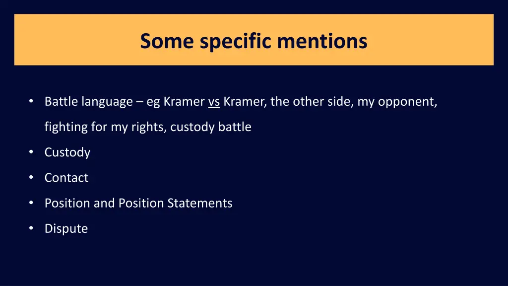 some specific mentions