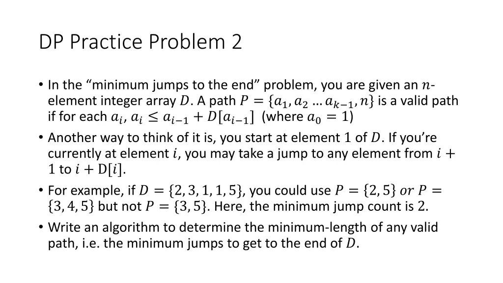 dp practice problem 2