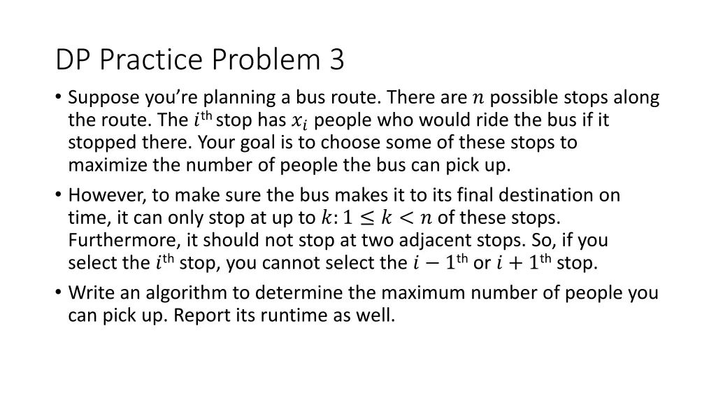 dp practice problem 3 suppose you re planning