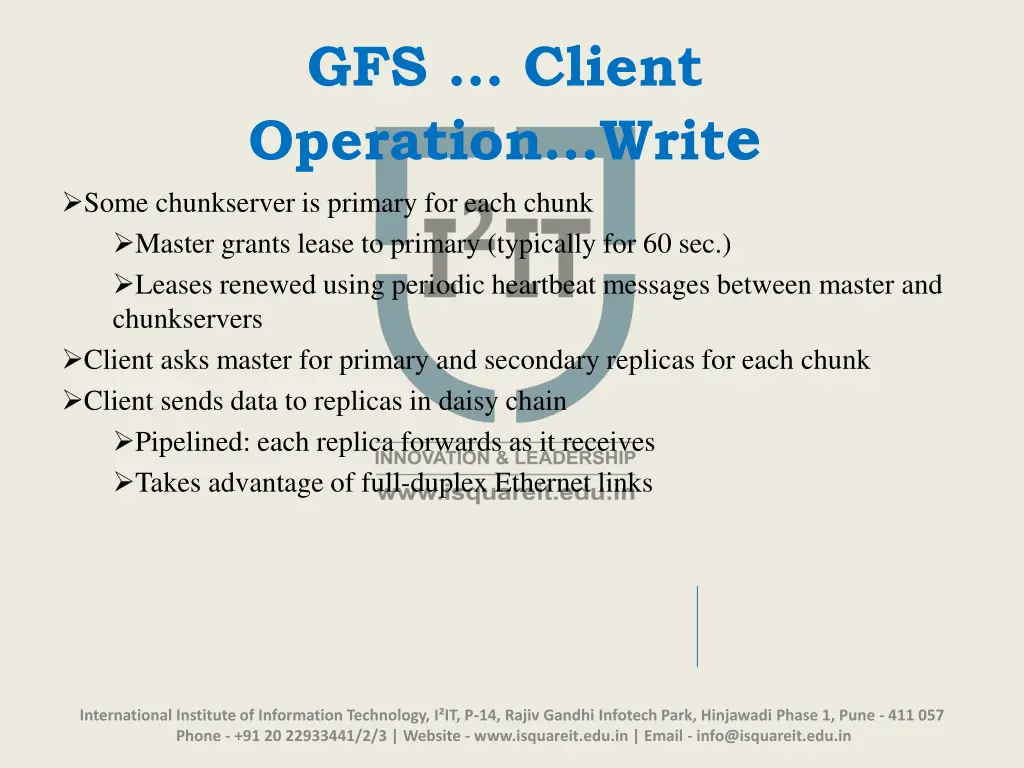 gfs client operation writ e some chunkserver