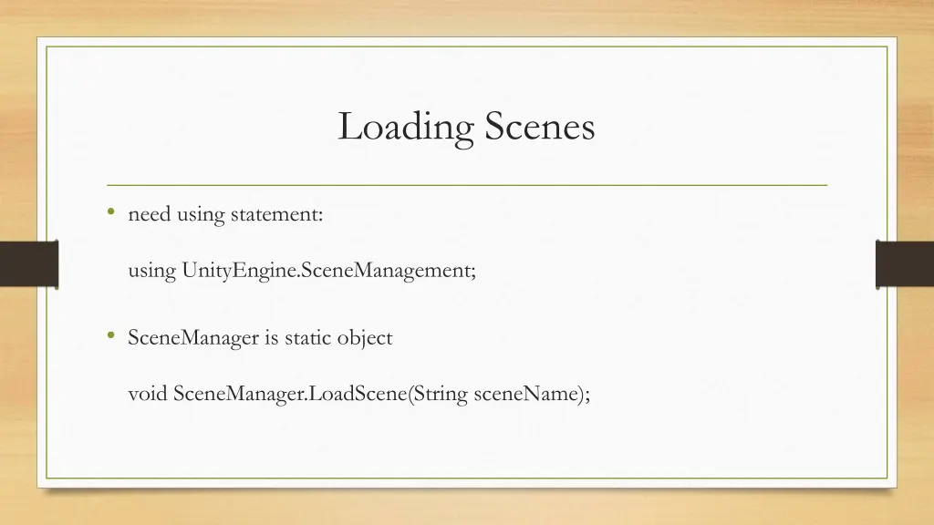 loading scenes