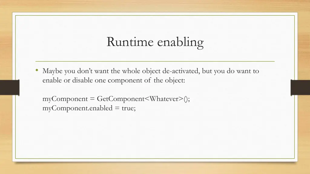 runtime enabling