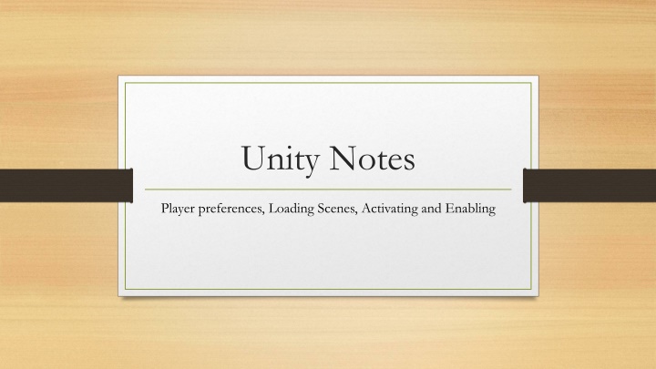 unity notes