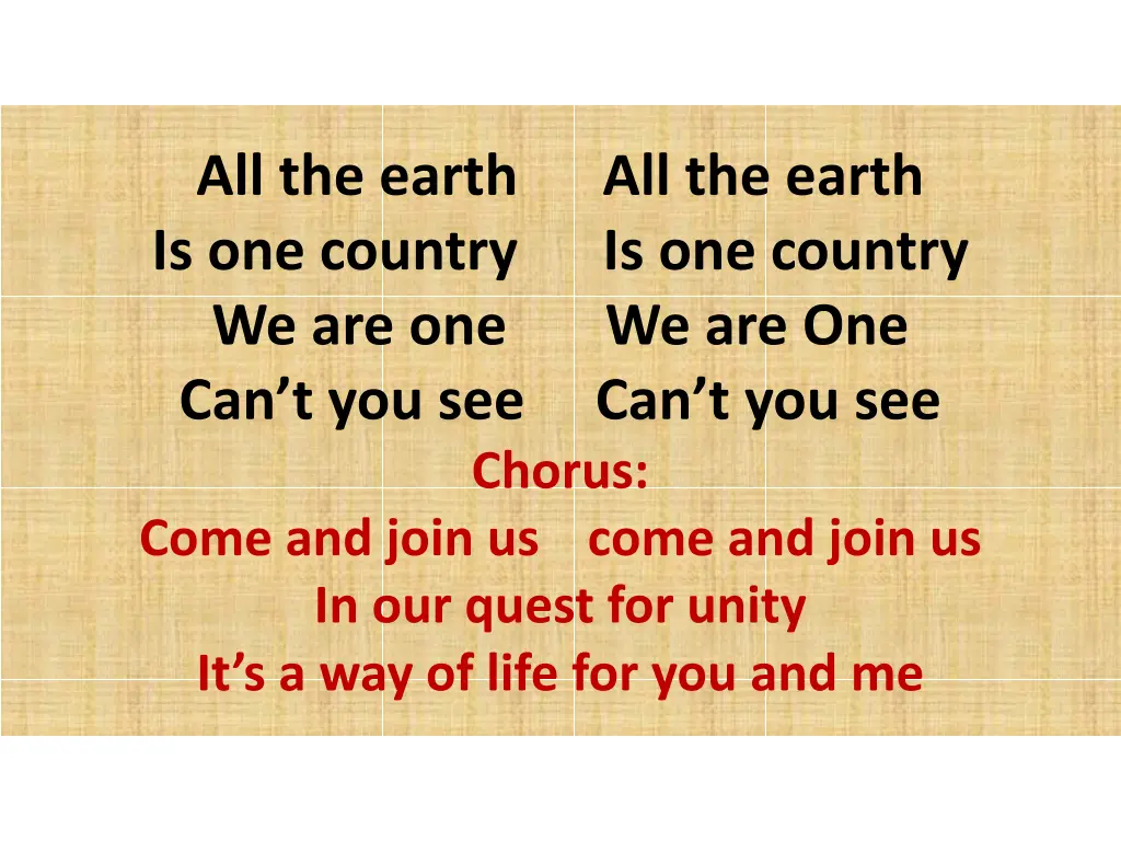 all the earth all the earth is one country