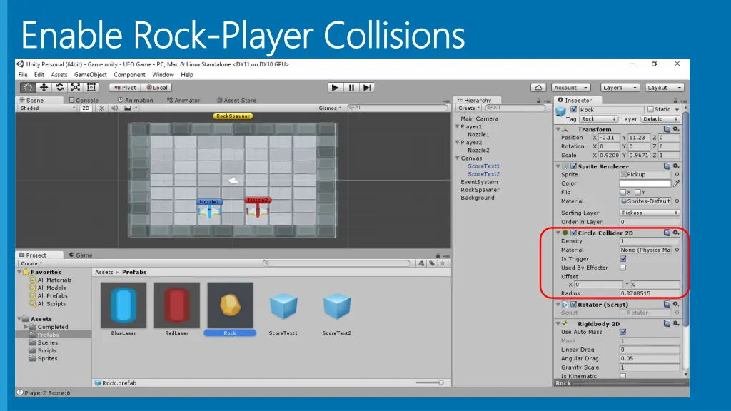enable rock enable rock player collisions player