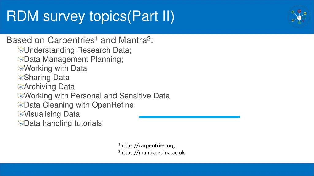 rdm survey topics part ii