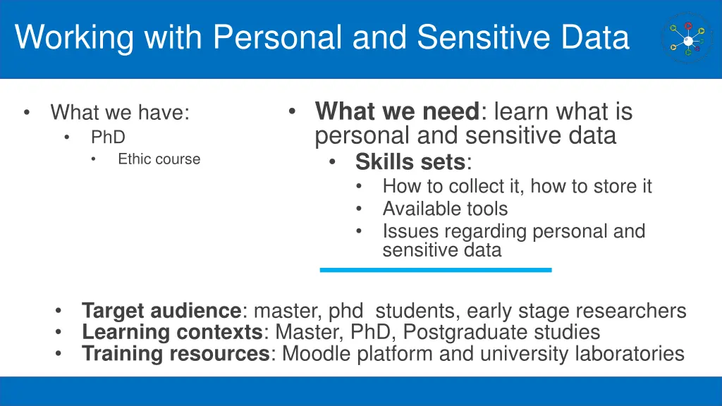 working with personal and sensitive data