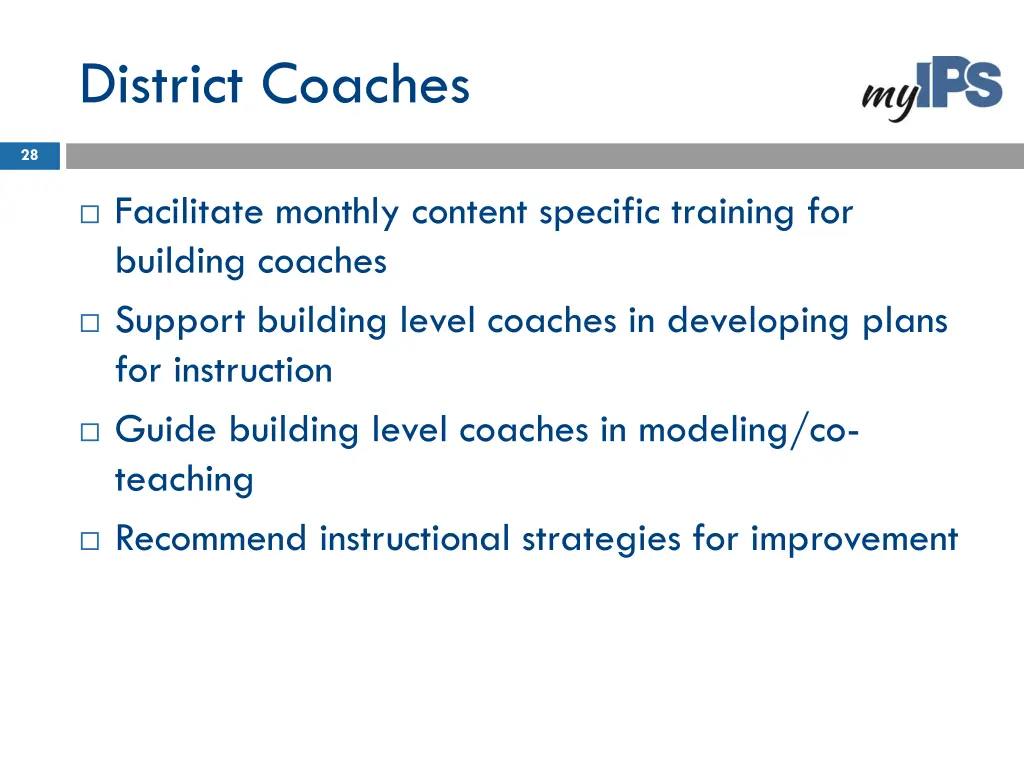 district coaches