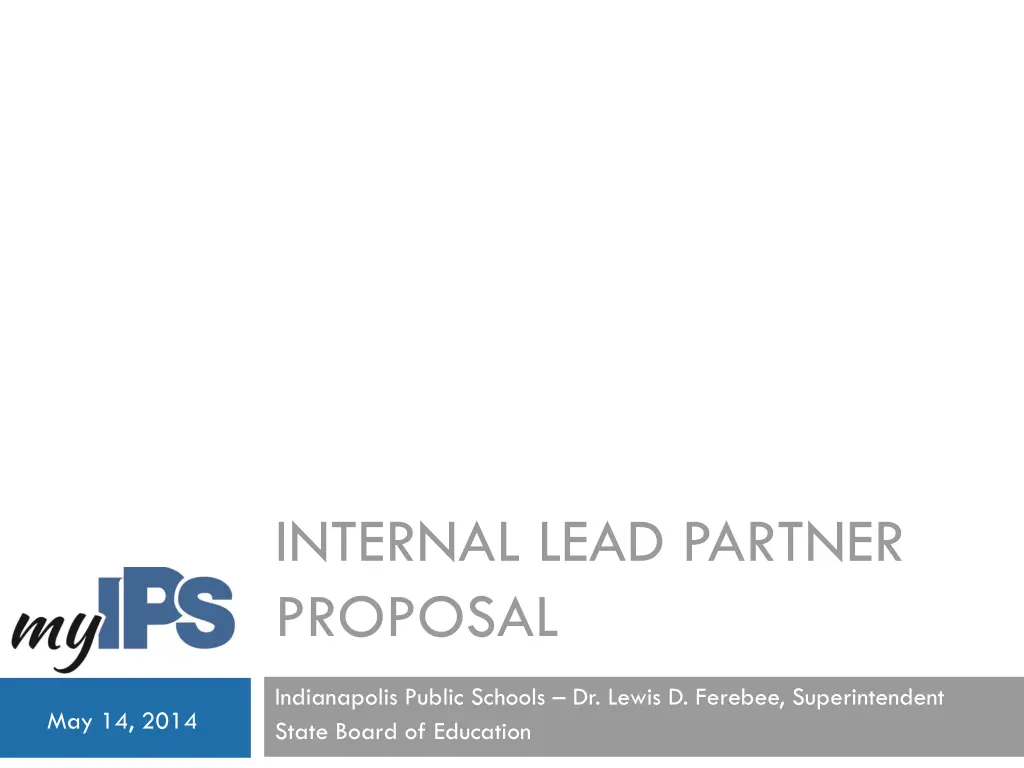 internal lead partner proposal