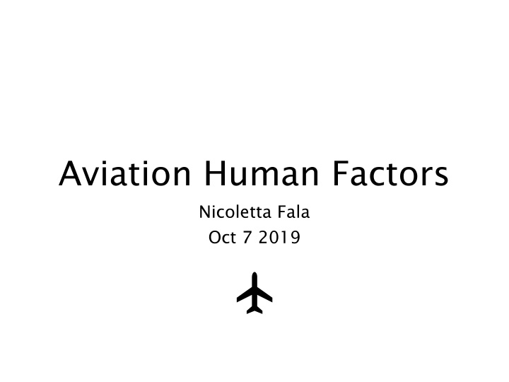 aviation human factors