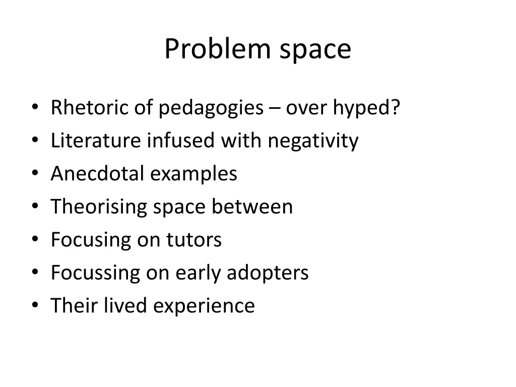 problem space 1
