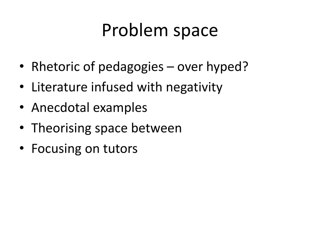 problem space