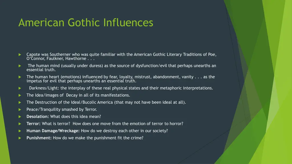 american gothic influences
