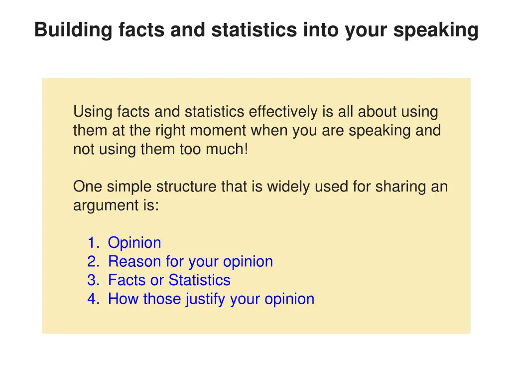 building facts and statistics into your speaking