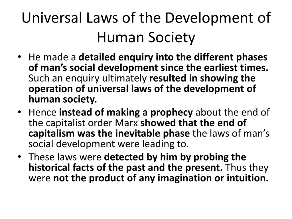 universal laws of the development of human