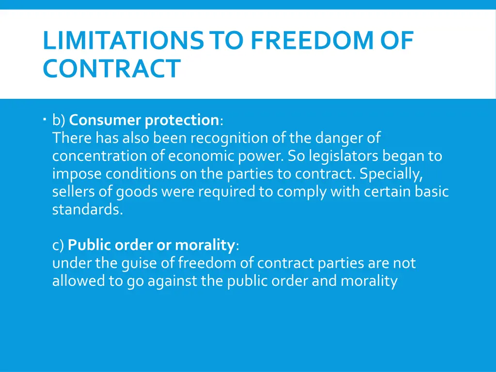 limitations to freedom of contract 1