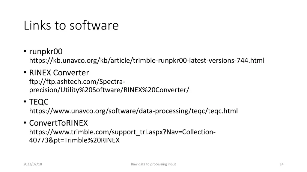 links to software