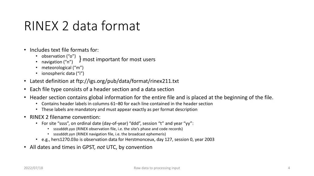 rinex 2 data format