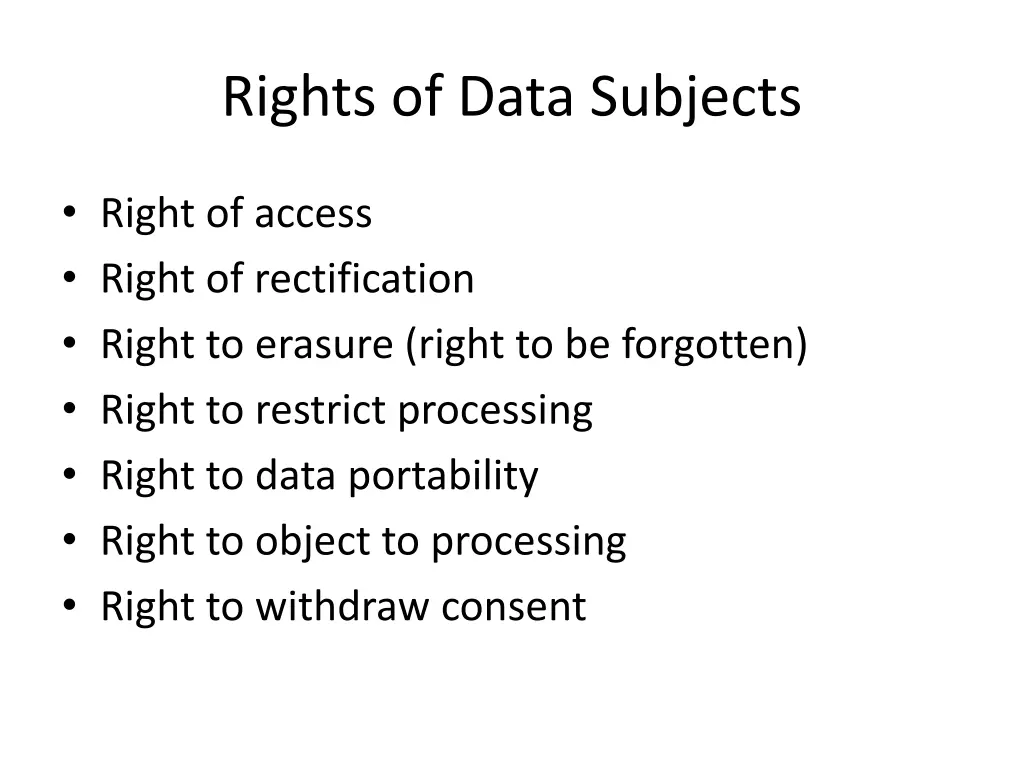 rights of data subjects