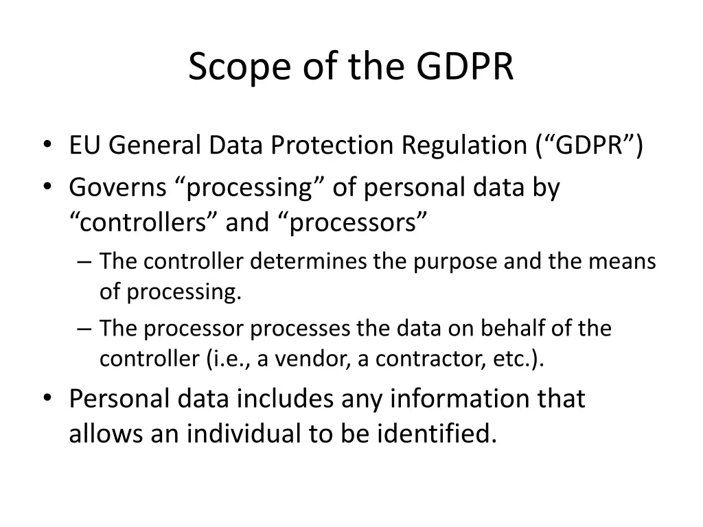 scope of the gdpr