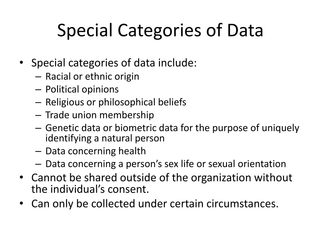 special categories of data
