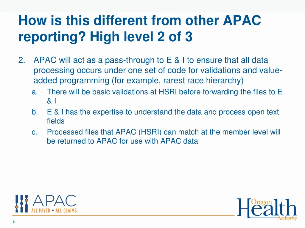 how is this different from other apac reporting 1