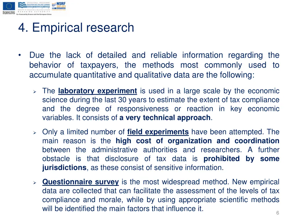 4 empirical research