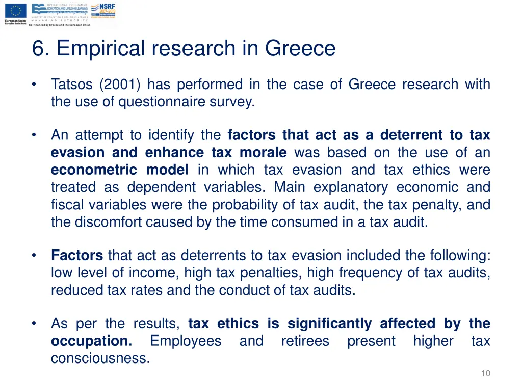 6 empirical research in greece