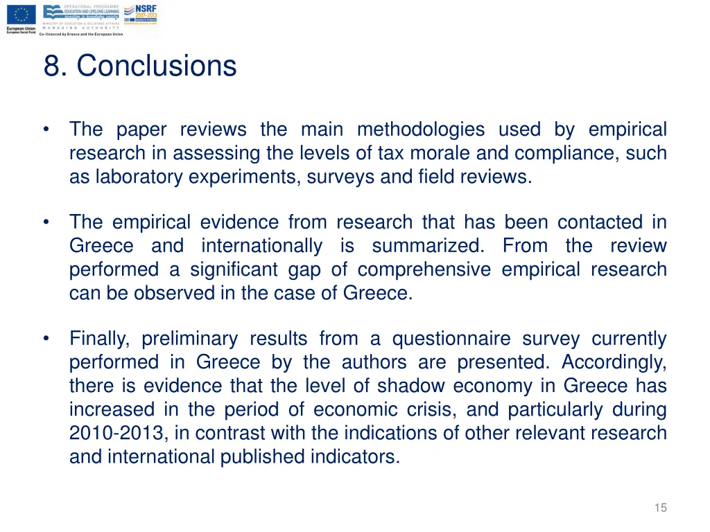 8 conclusions