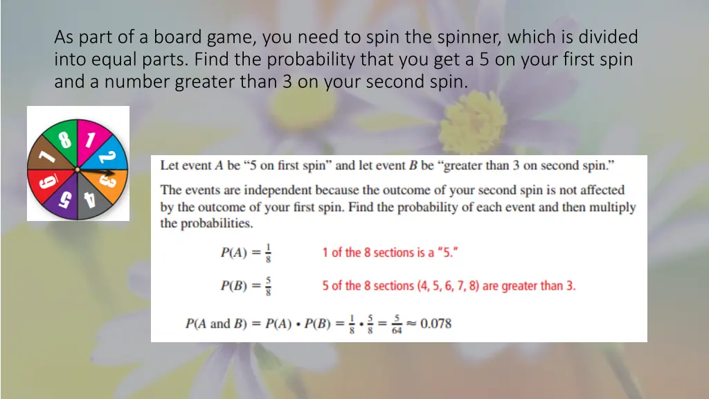 as part of a board game you need to spin