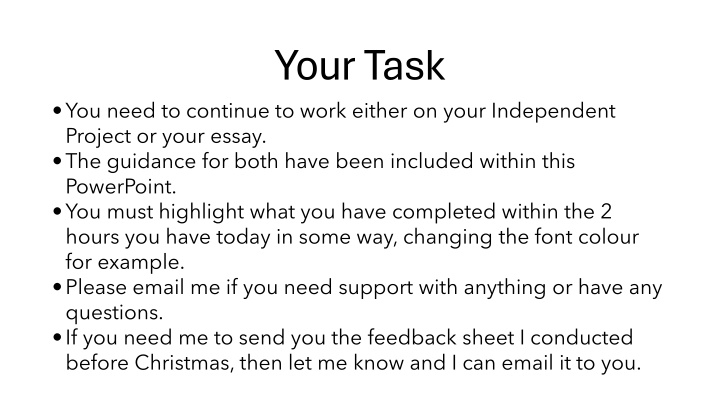your task