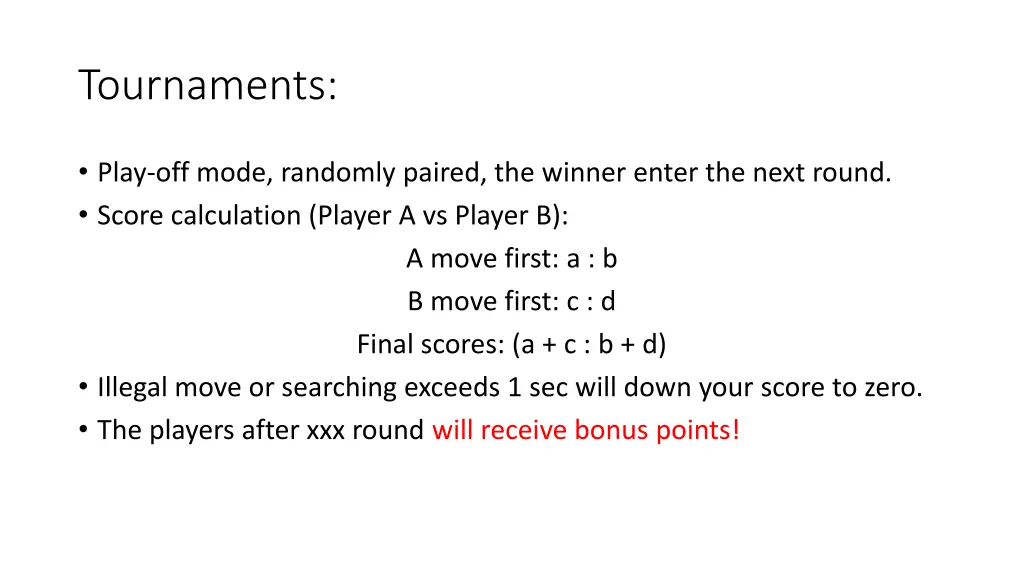 tournaments