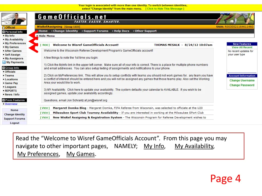 read the welcome to wisref gameofficials account