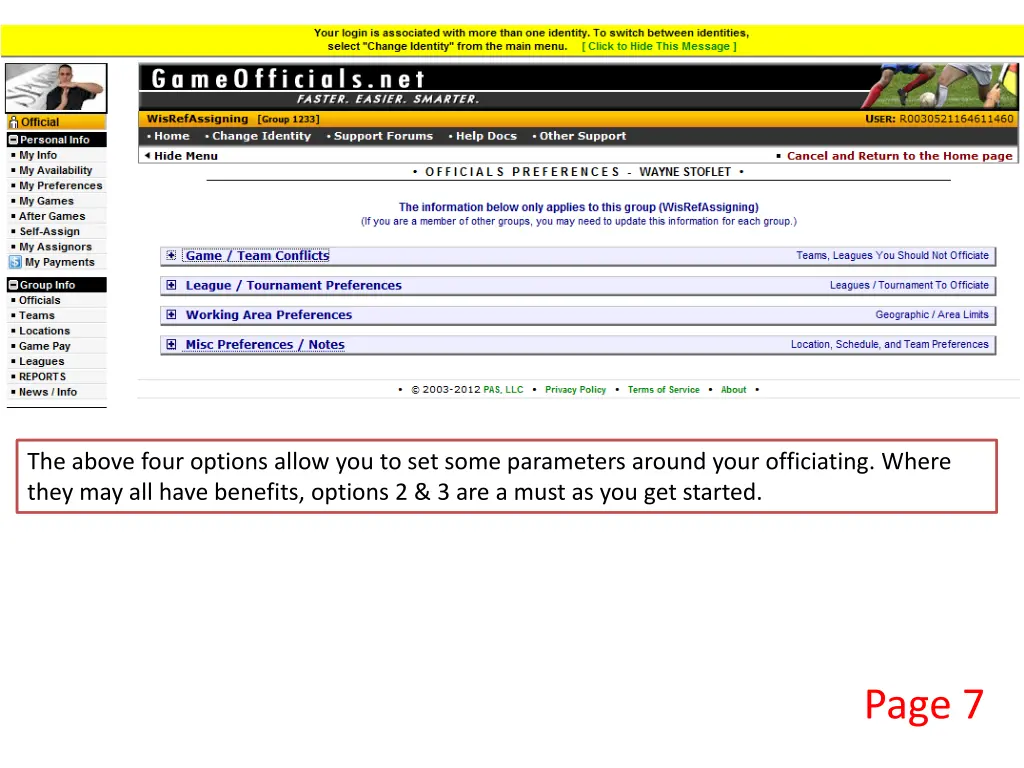 the above four options allow you to set some