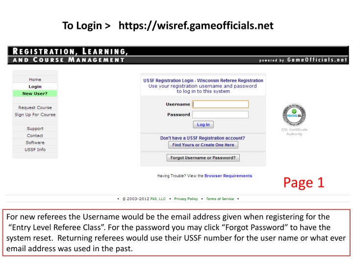to login https wisref gameofficials net