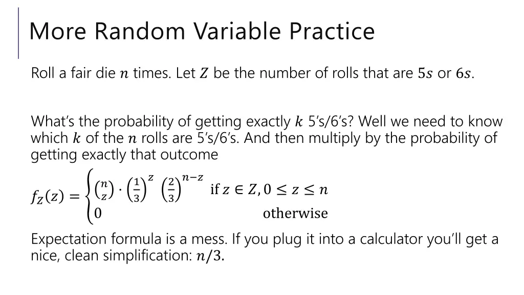 more random variable practice 1