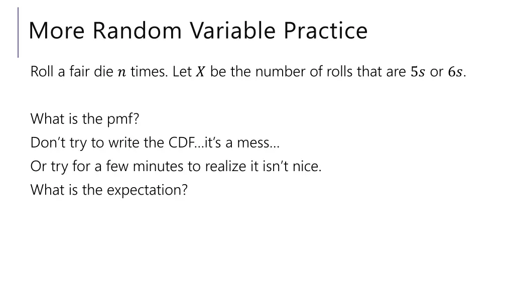 more random variable practice