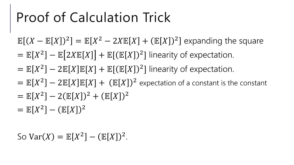 proof of calculation trick