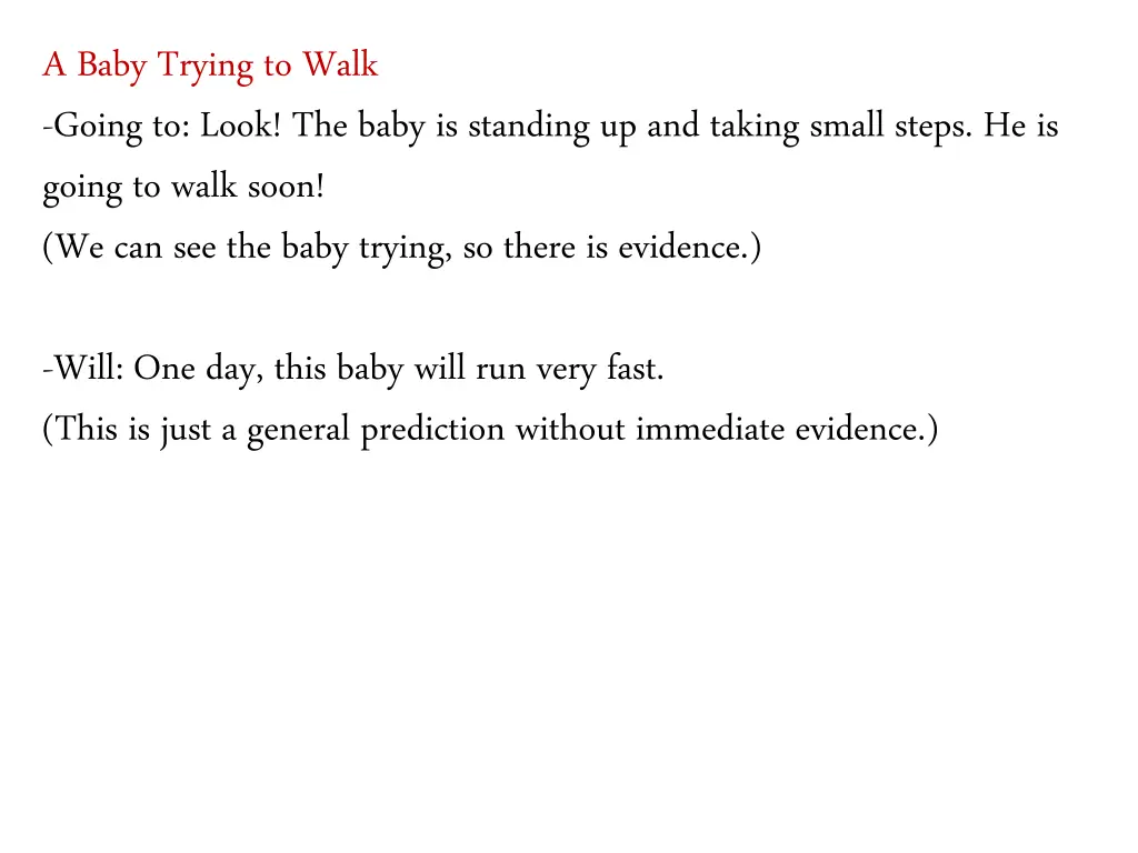 a baby trying to walk going to look the baby