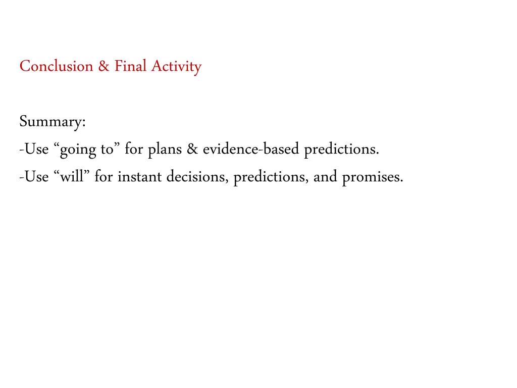 conclusion final activity