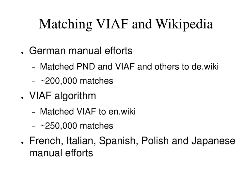 matching viaf and wikipedia