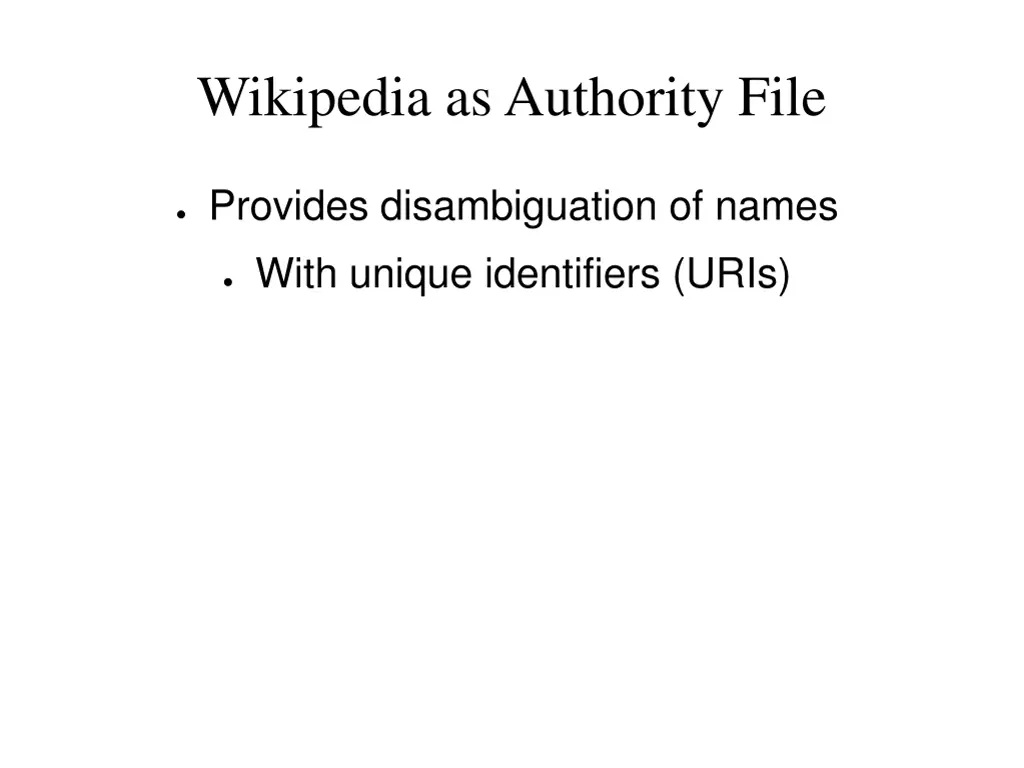 wikipedia as authority file