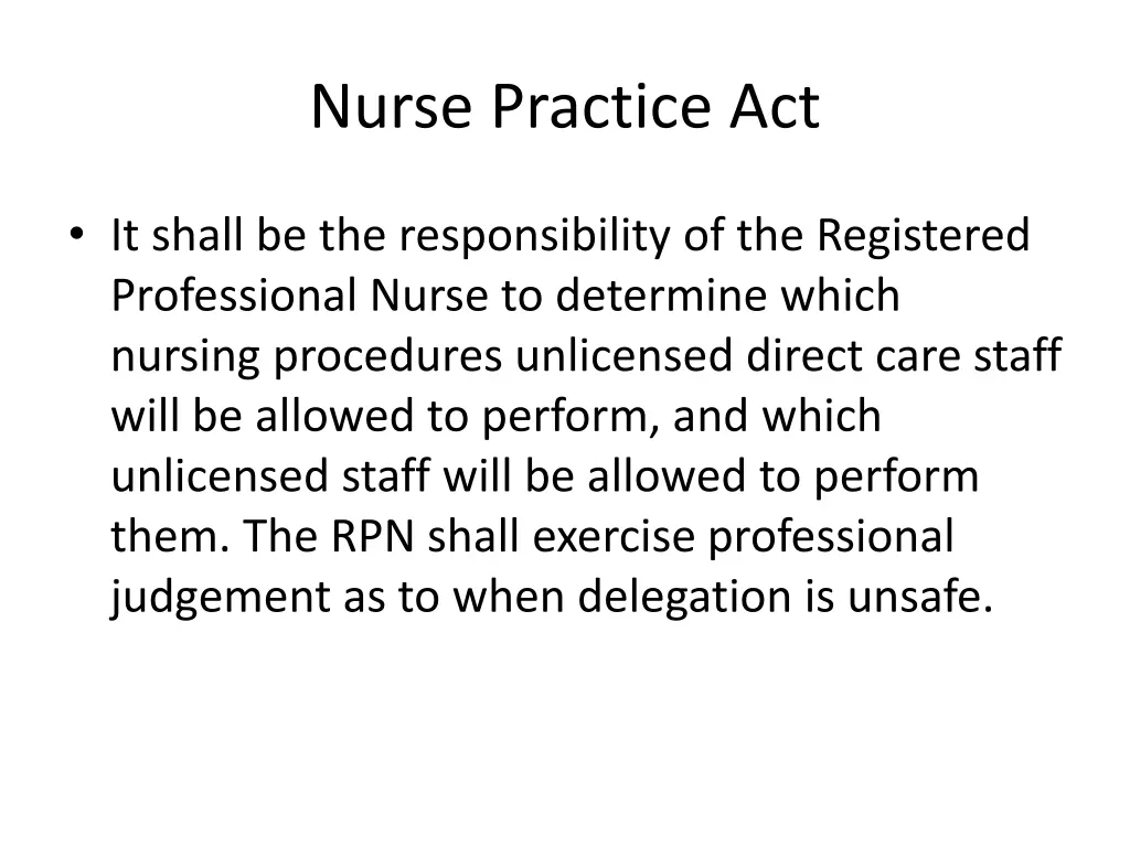 nurse practice act
