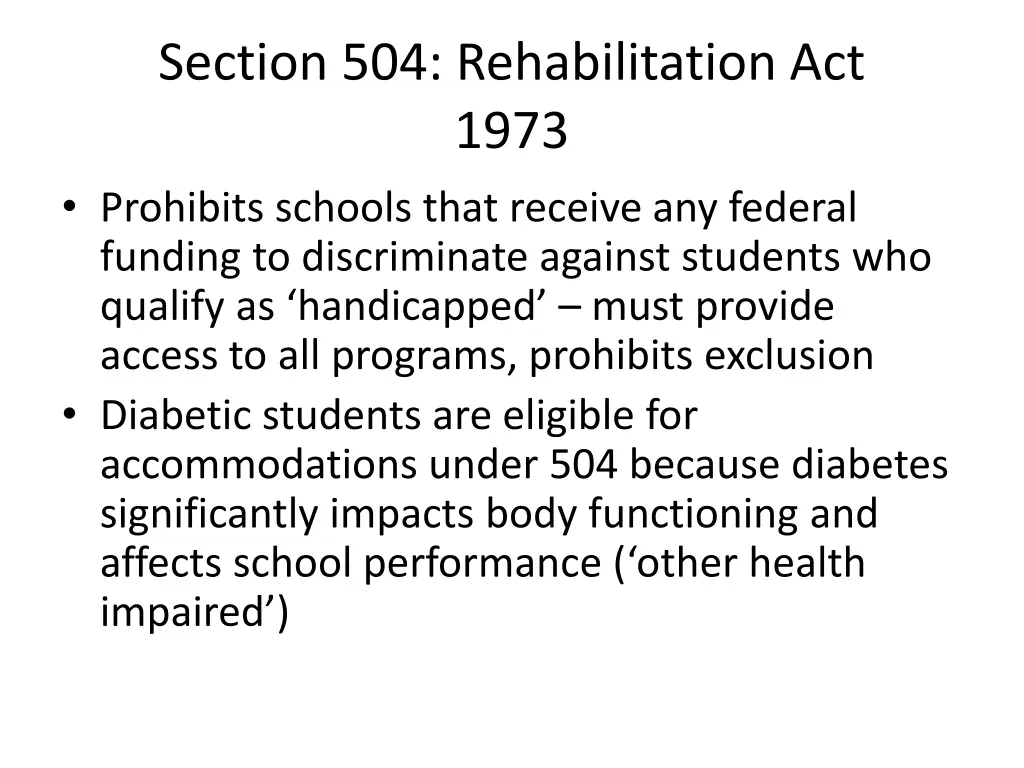 section 504 rehabilitation act 1973 prohibits