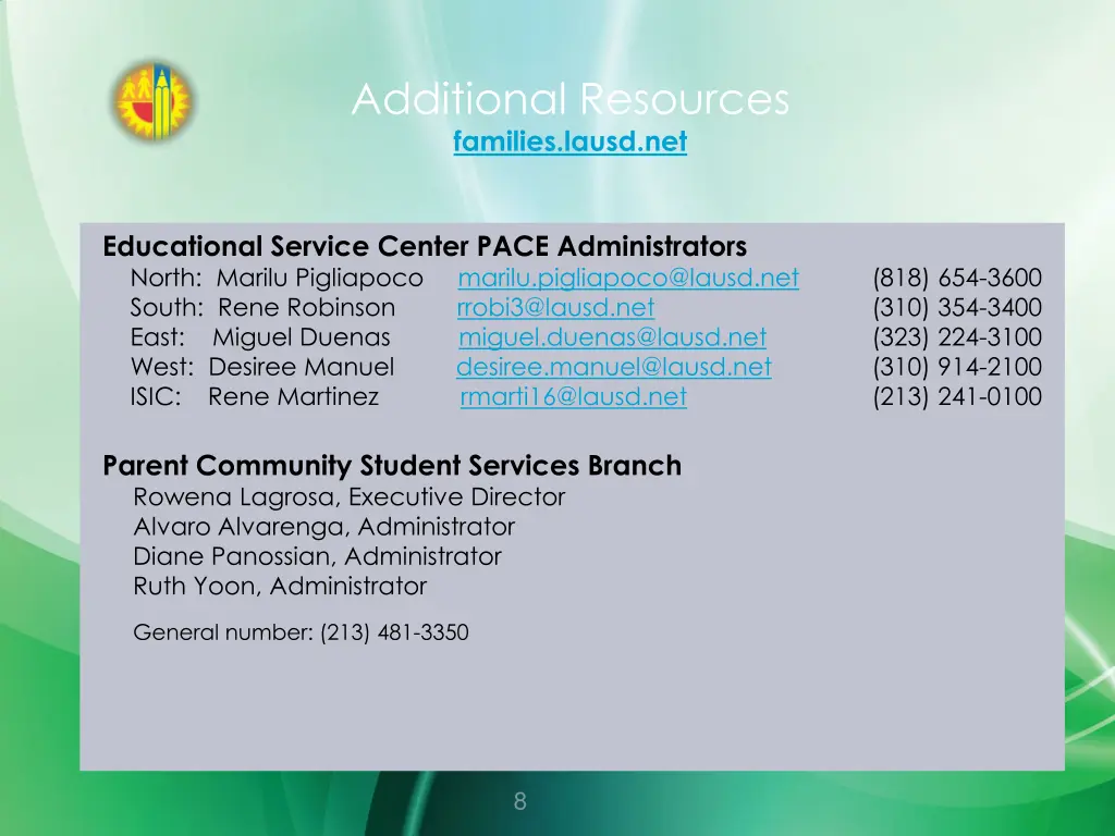 additional resources families lausd net