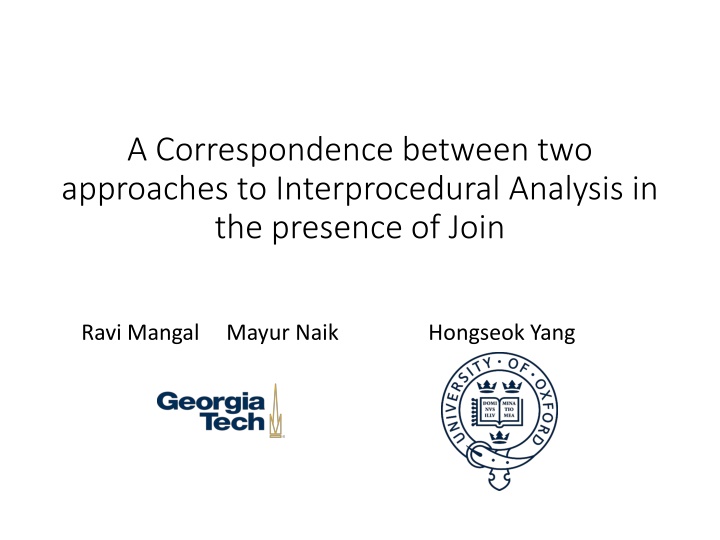 a correspondence between two approaches
