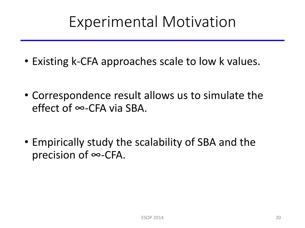 experimental motivation
