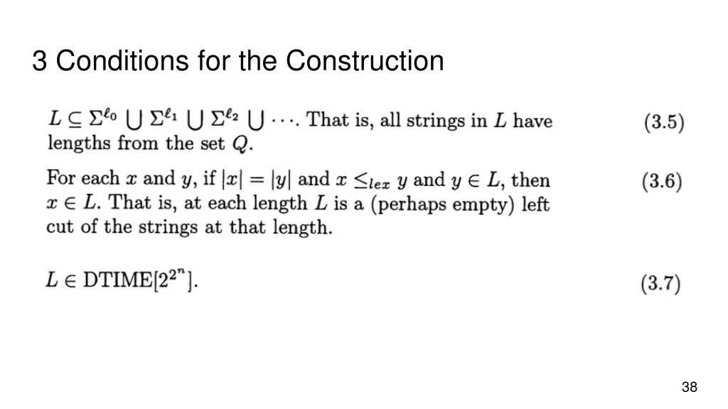 3 conditions for the construction