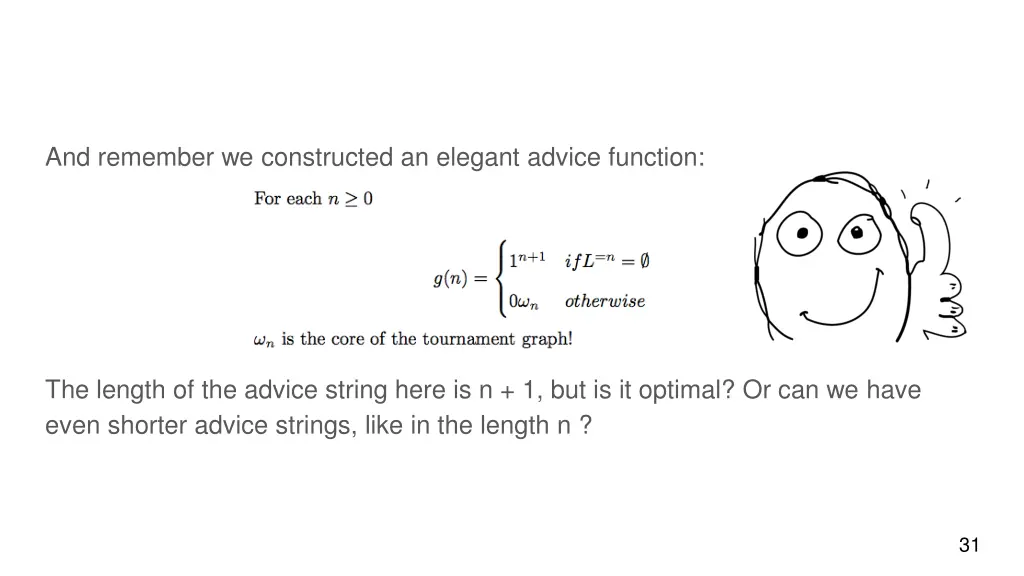 and remember we constructed an elegant advice