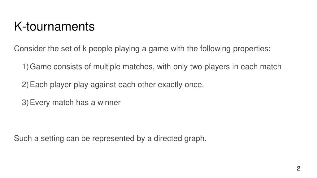 k tournaments